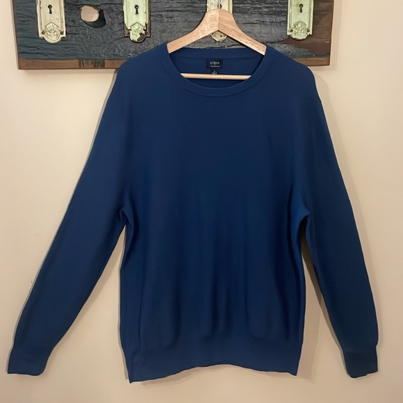 2/$30 J. Crew Blue Cotton Sweater Size Large - Picture 3 of 14